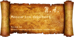 Meszarics Adalbert névjegykártya